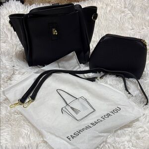 Chic Black Crossbody Bag Set